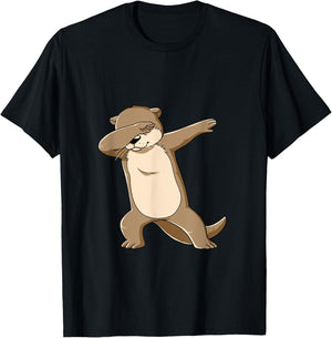 Cute Sea Otter Dancing Kids Women T-Shirt - T-Shirt | Black