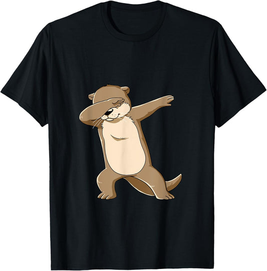 Cute Sea Otter Dancing Kids Women T-Shirt - T-Shirt | Black