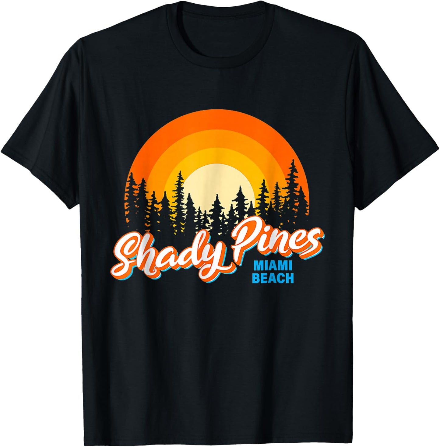 Shady Pines Miami Beach Florida Beach Summer Vacation T-Shirt - T-Shirt | Black