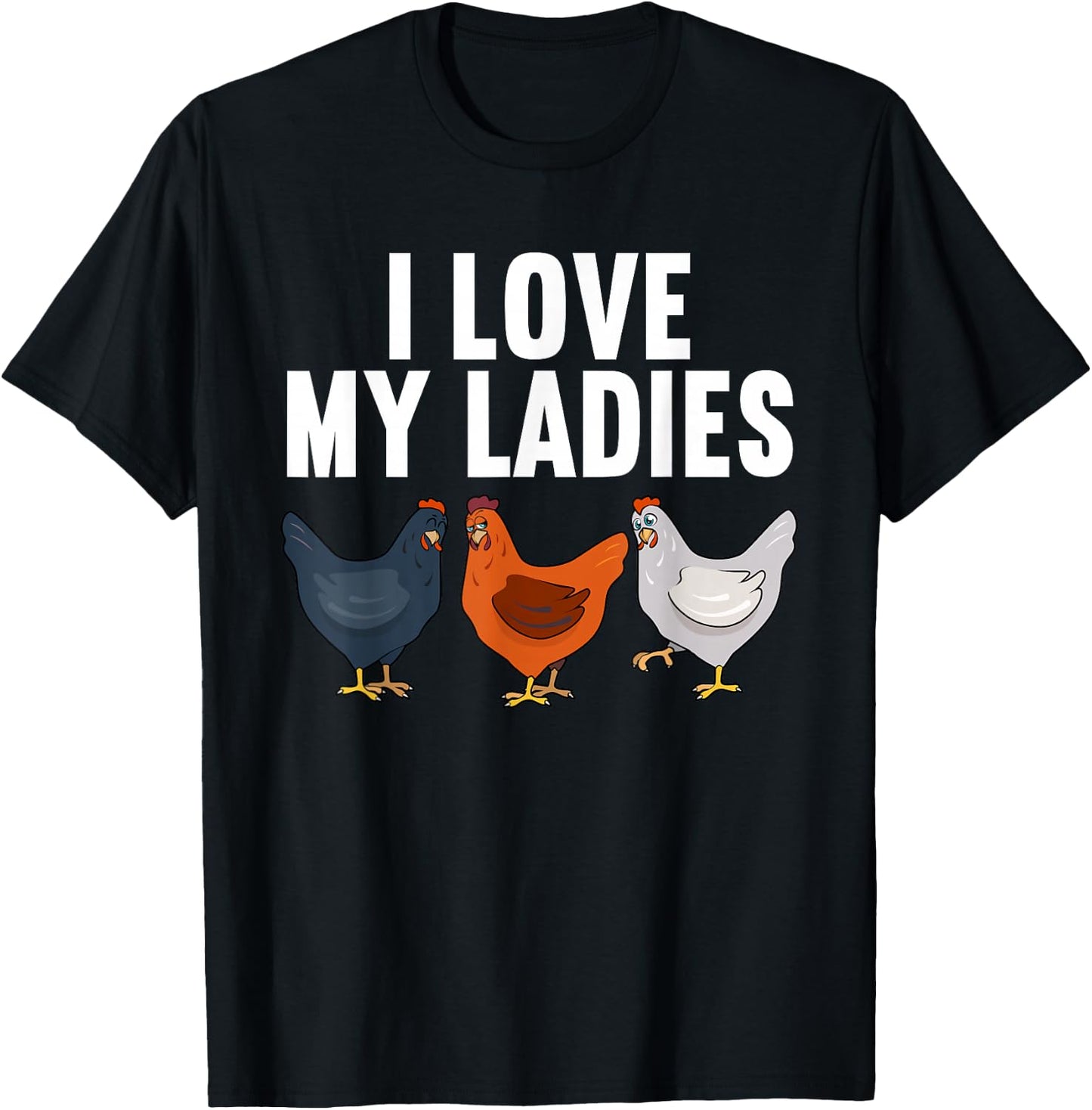 Funny Chicken Art Women Kids Farming Chicken Farmer T-Shirt - T-Shirt | Black