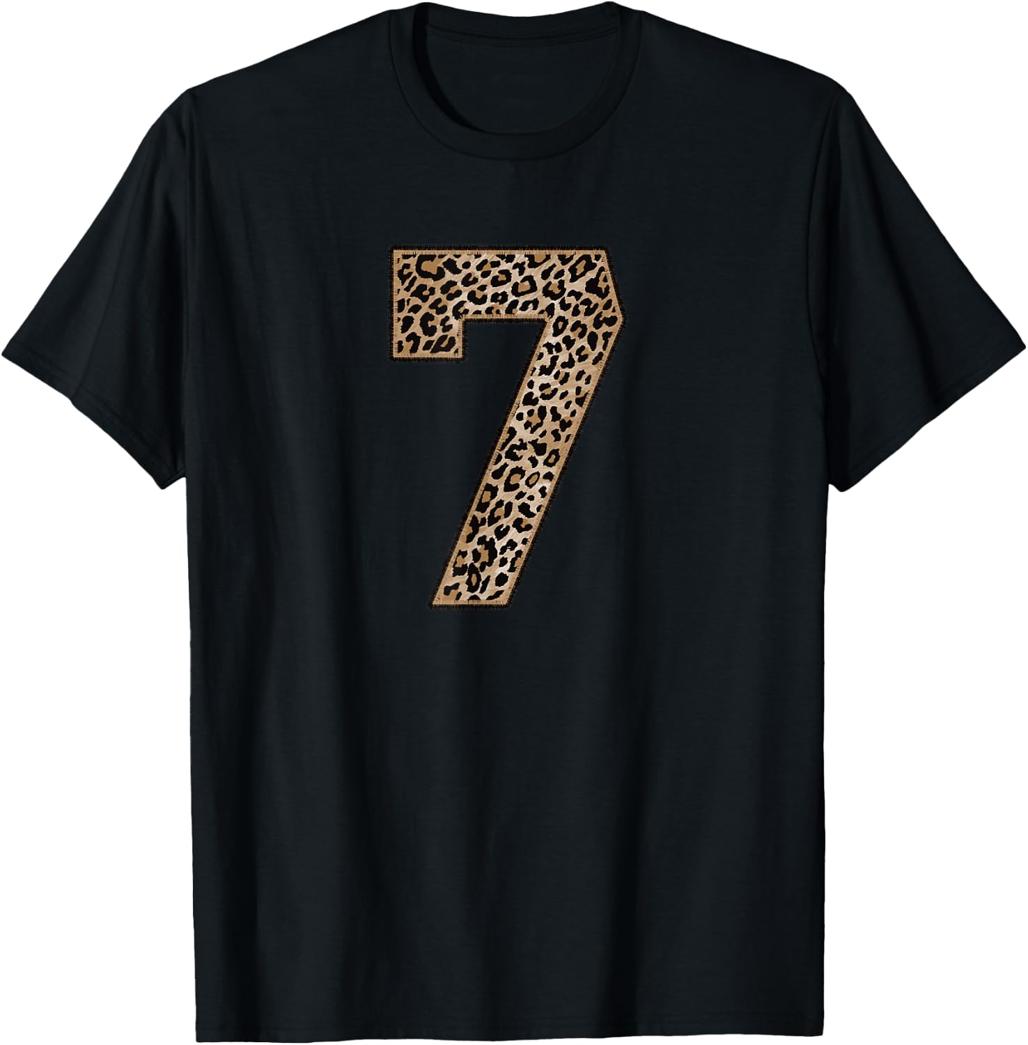 Leopard Number 7 Athlete Sports Jersey Supporter Fanwear T-Shirt - T-Shirt | Black