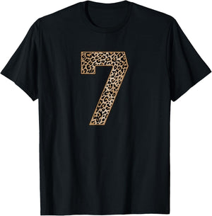 Leopard Number 7 Athlete Sports Jersey Supporter Fanwear T-Shirt - T-Shirt | Black