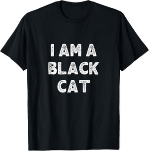 I Am A Black Cat Halloween I'm Simple Costume Easy T-Shirt - T-Shirt | Black