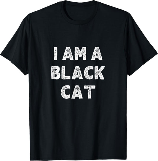 I Am A Black Cat Halloween I'm Simple Costume Easy T-Shirt - T-Shirt | Black