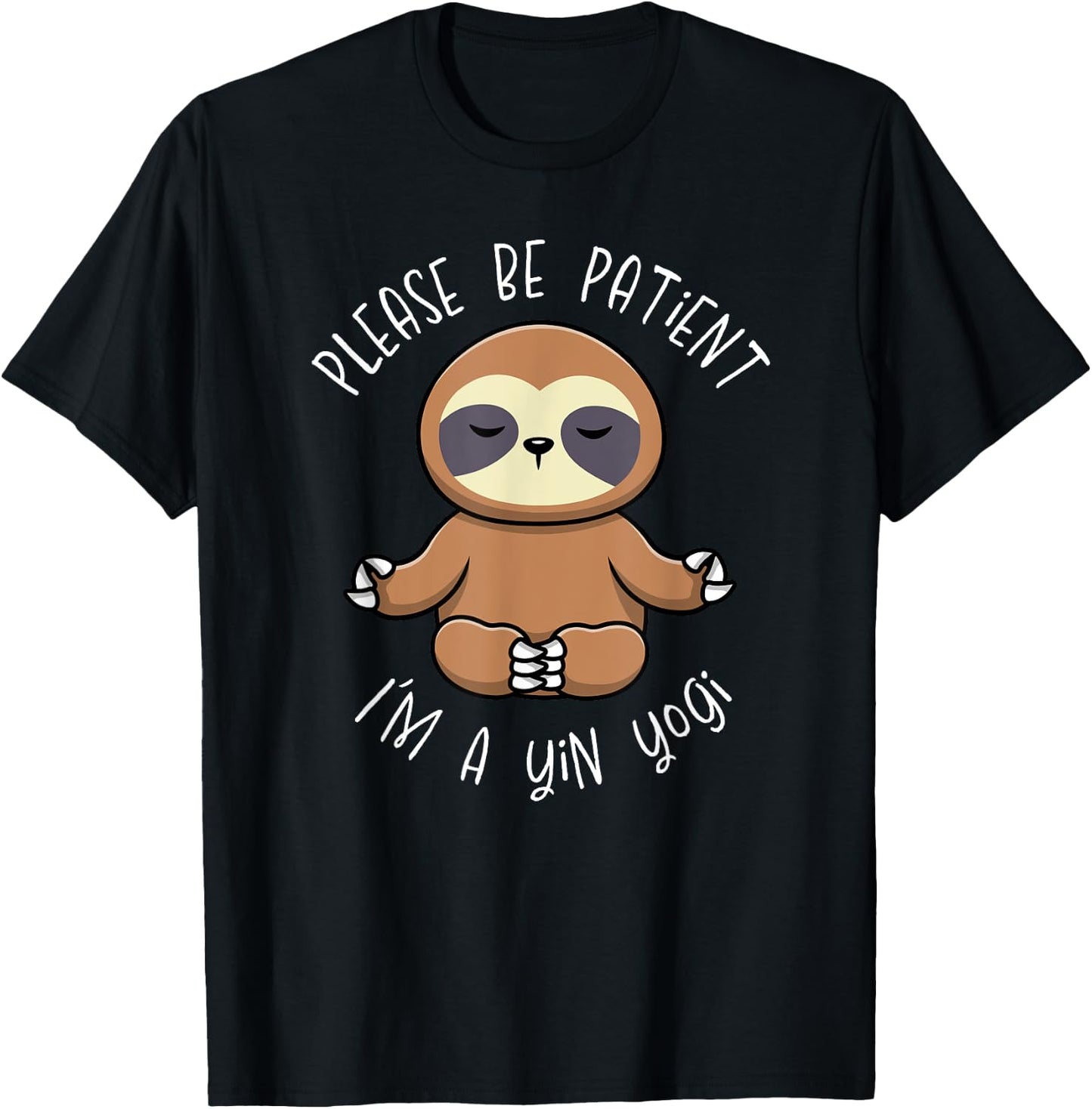Cute Sloth Yin Yoga Design for Yogis T-Shirt - T-Shirt | Black