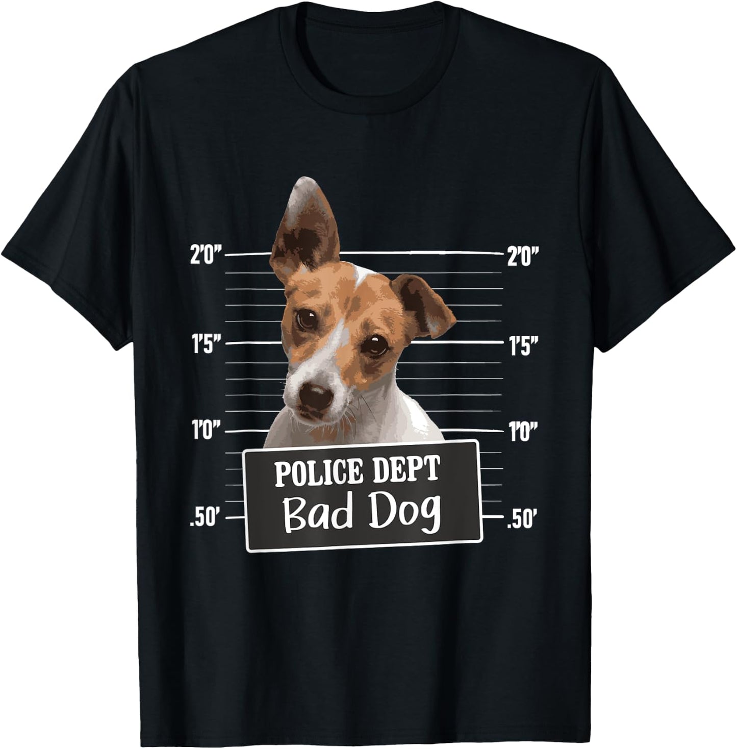 Police Dept Bad Dog - Jack Russell Terrier Puppy Dog Lover Women Kids T-Shirt - T-Shirt | Black