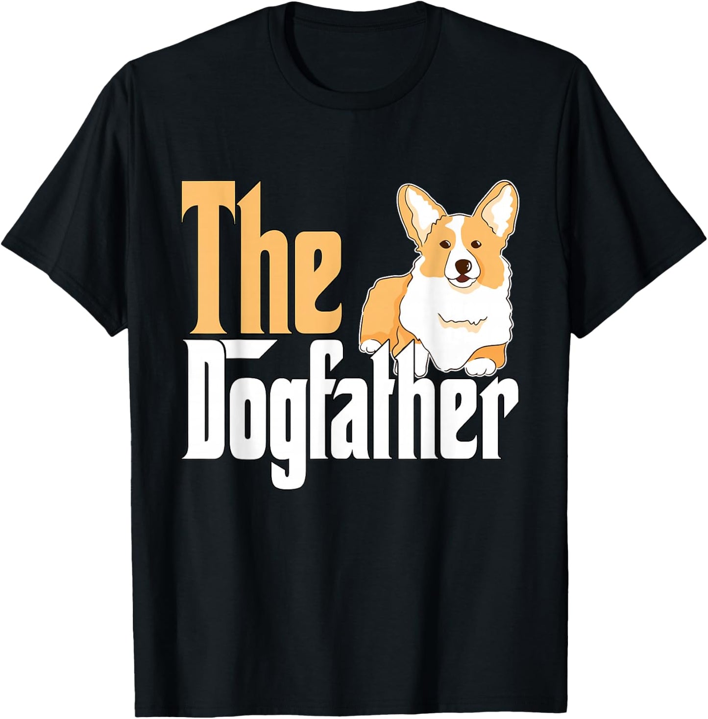 Corgi Dog Dad Dogfather Dogs Daddy Father T-Shirt - T-Shirt | Black