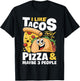 I Like Tacos And Pizza And Maybe 3 People Funny Women Food T-Shirt - T-Shirt | Black