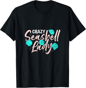 Beachcombing Shell Hunter & Crazy Seashell Lady T-Shirt - T-Shirt | Black