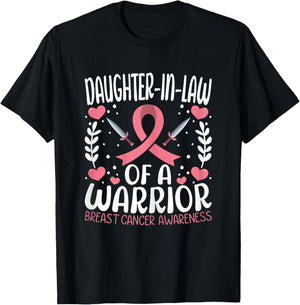 Daughter-in-law of a Warrior - Breast Cancer Awareness T-Shirt - T-Shirt | Black