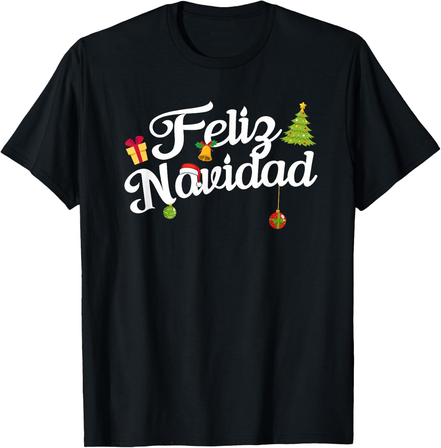 Spanish Mexican Christmas Feliz Navidad T-Shirt - T-Shirt | Black