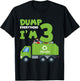 Kids Dump Everything I'm 3 Funny Garbage Trucks Boys Birthday T-Shirt - T-Shirt | Black