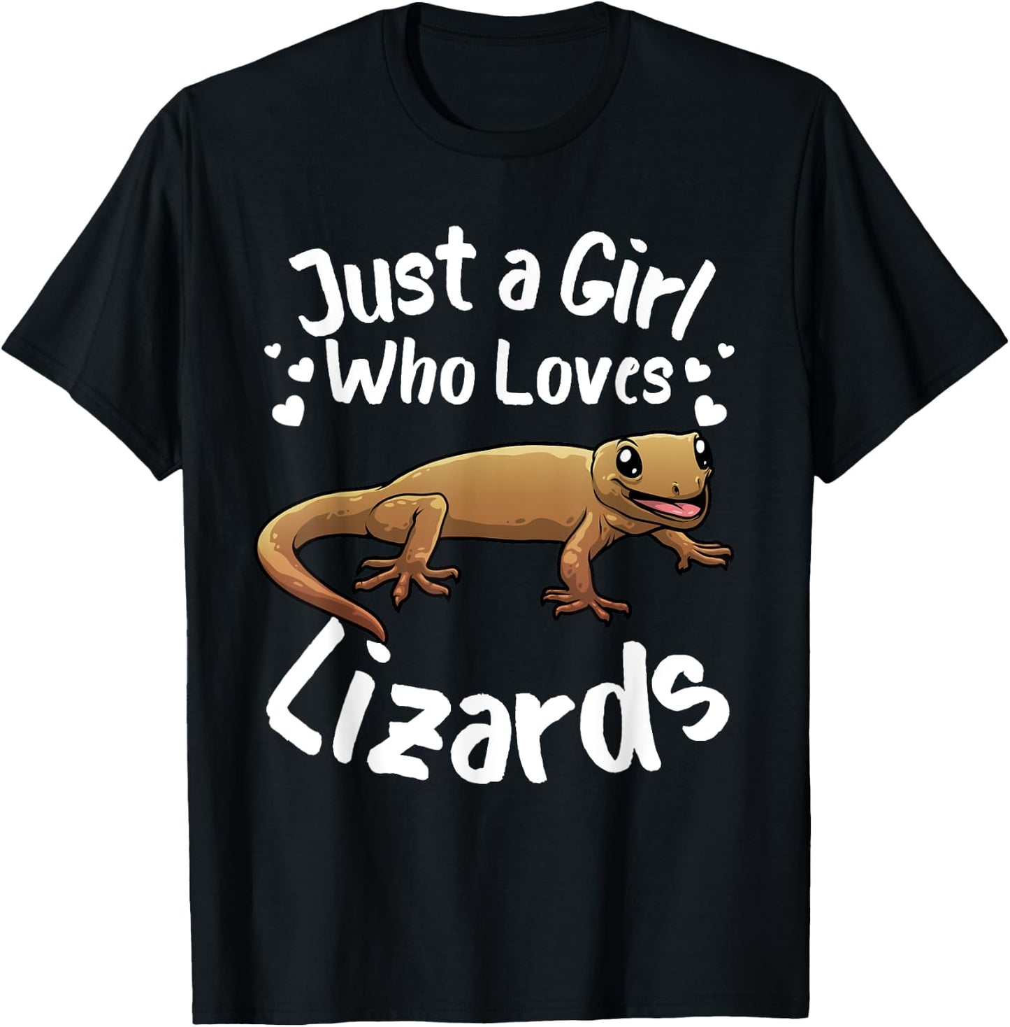 Funny Lizard Designs For Girls Kids Reptile Herpetologists T-Shirt - T-Shirt | Black