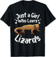 Funny Lizard Designs For Girls Kids Reptile Herpetologists T-Shirt - T-Shirt | Black