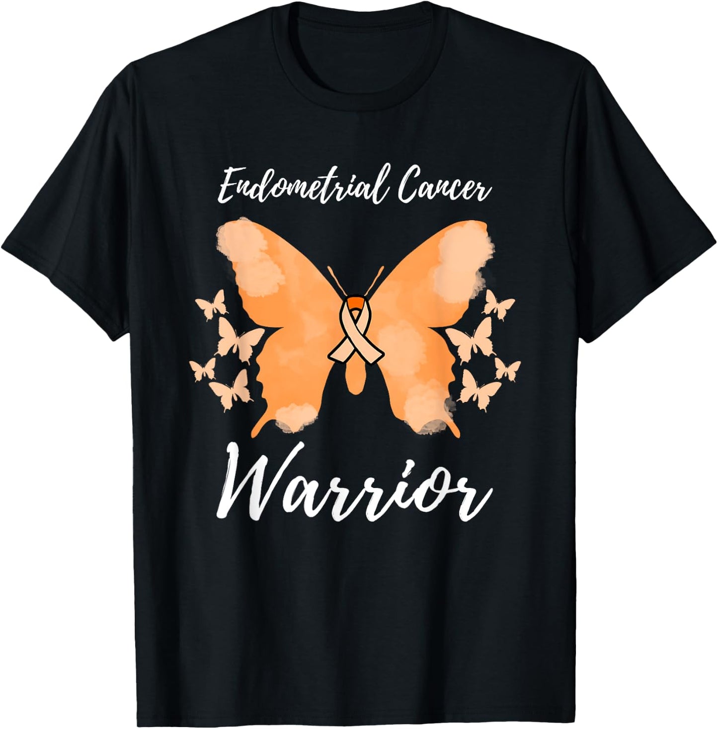 Warrior Endometrial Cancer Awareness Uterine Cancer T-Shirt - T-Shirt | Black