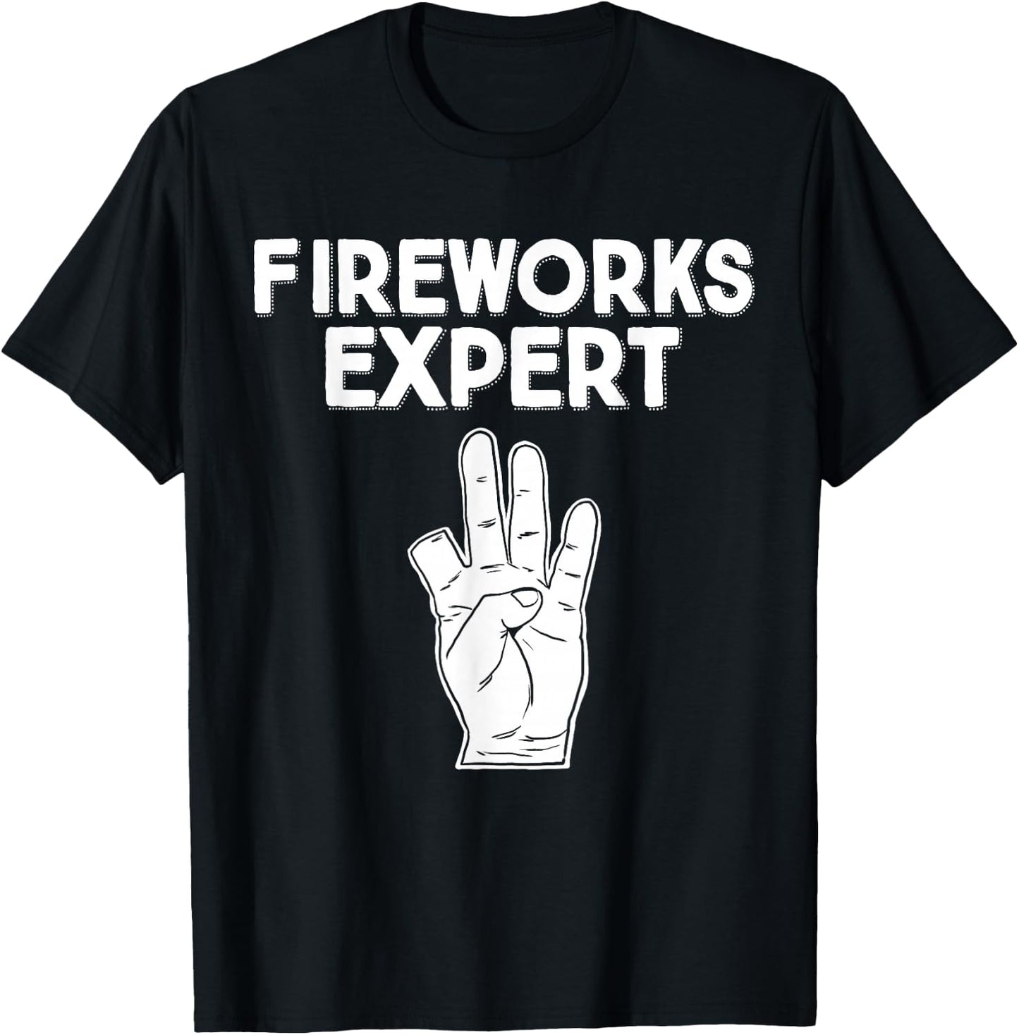 Miftees July 4th Fireworks Expert Humorous Black Small T-Shirt - T-Shirt | Black