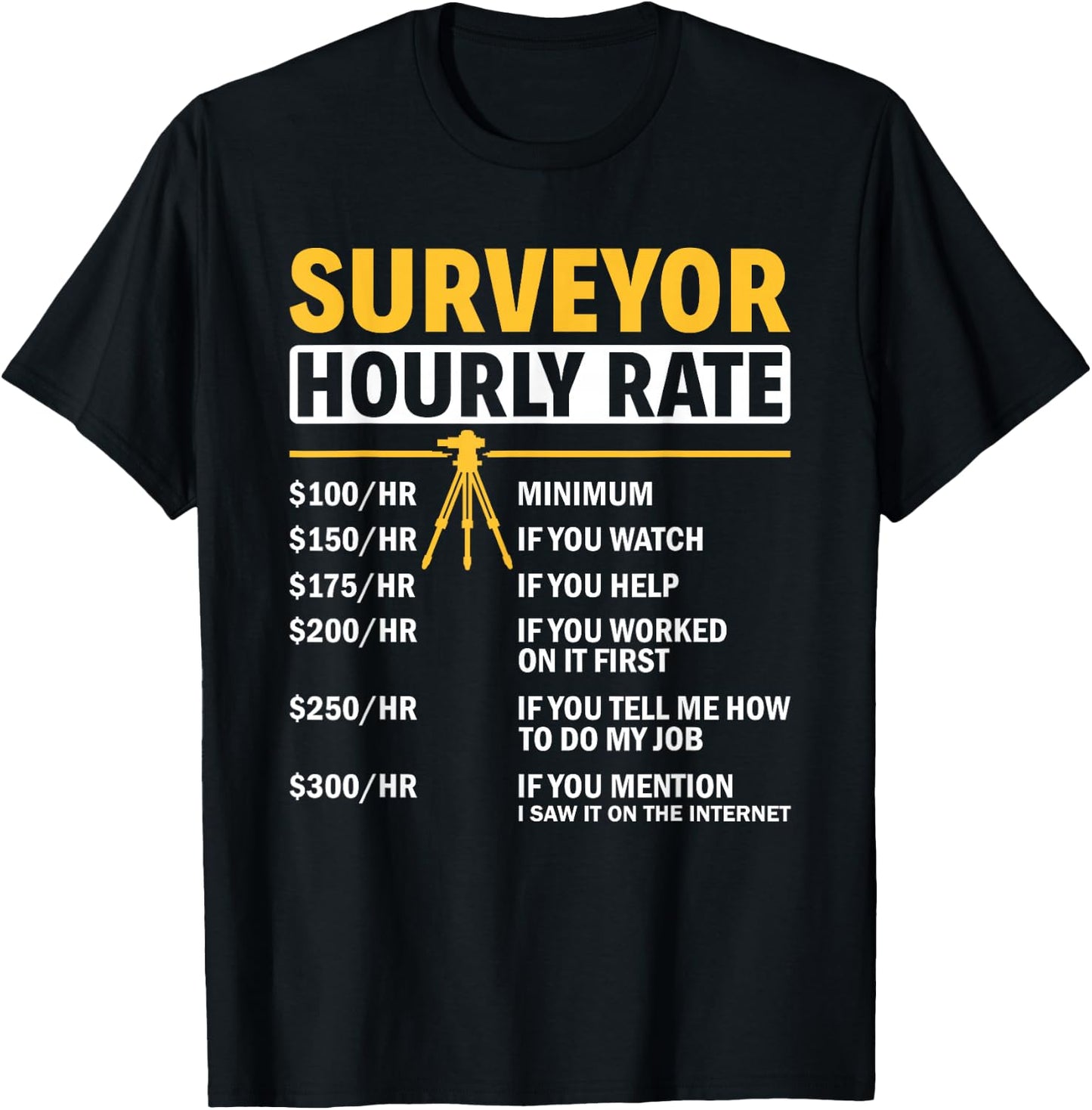 Land Surveying Cartographer Land Surveyor Apparel Adults Black Small Modern Humor T-Shirt - T-Shirt | Black