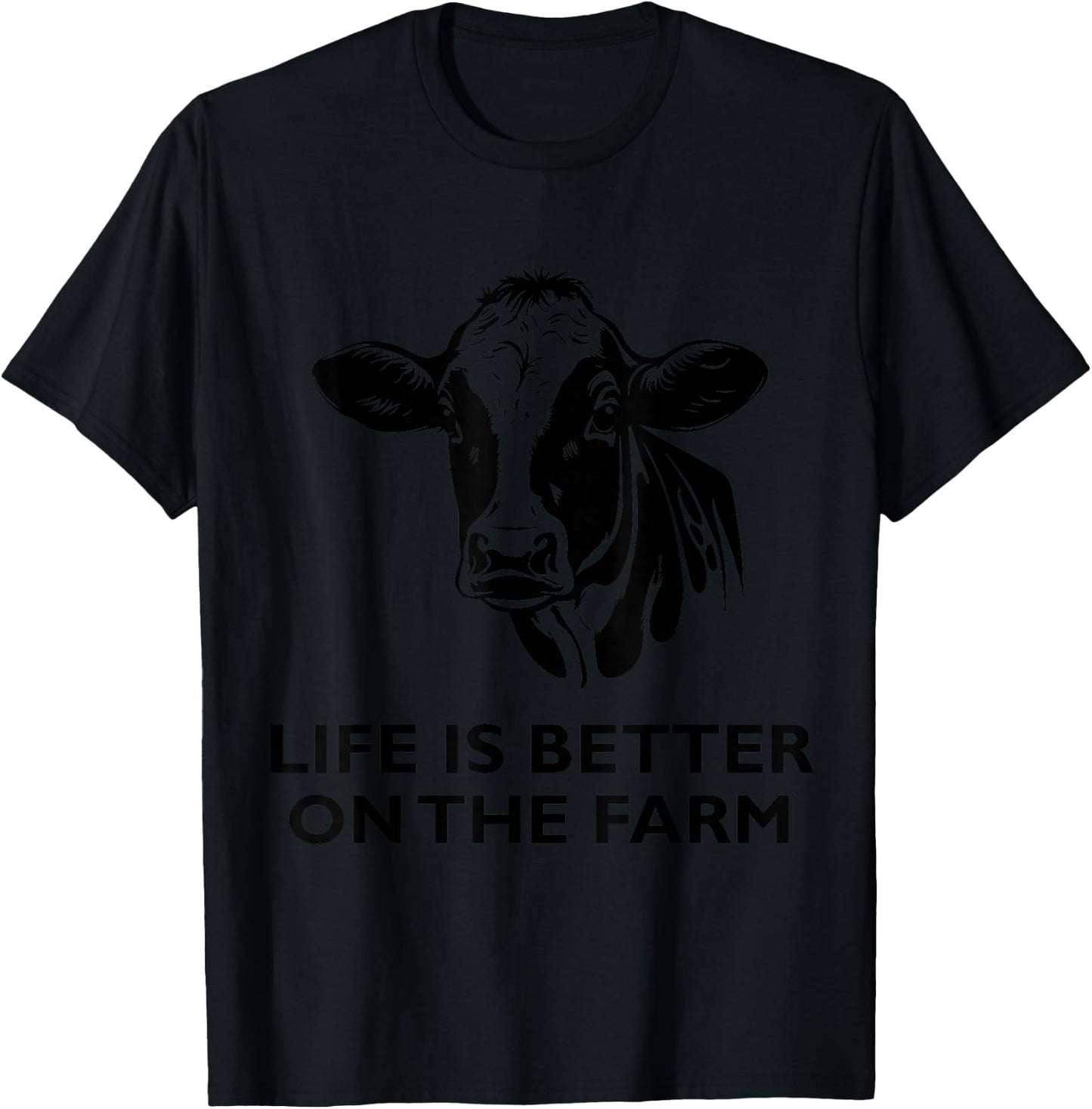 Retro Vintage Cow Life is Better On The Farm Farmer Men T-Shirt - T-Shirt | Black