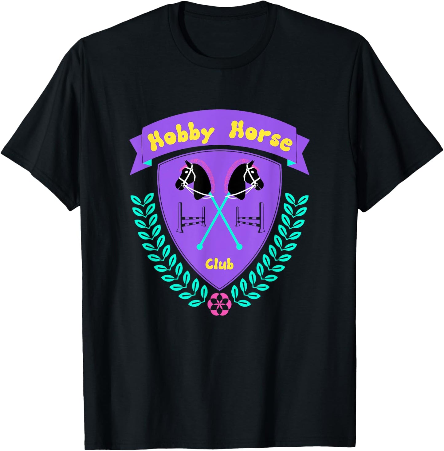 Hobby Horse Club Accessories with Horse and Jumping Obstacle T-Shirt - T-Shirt | Black