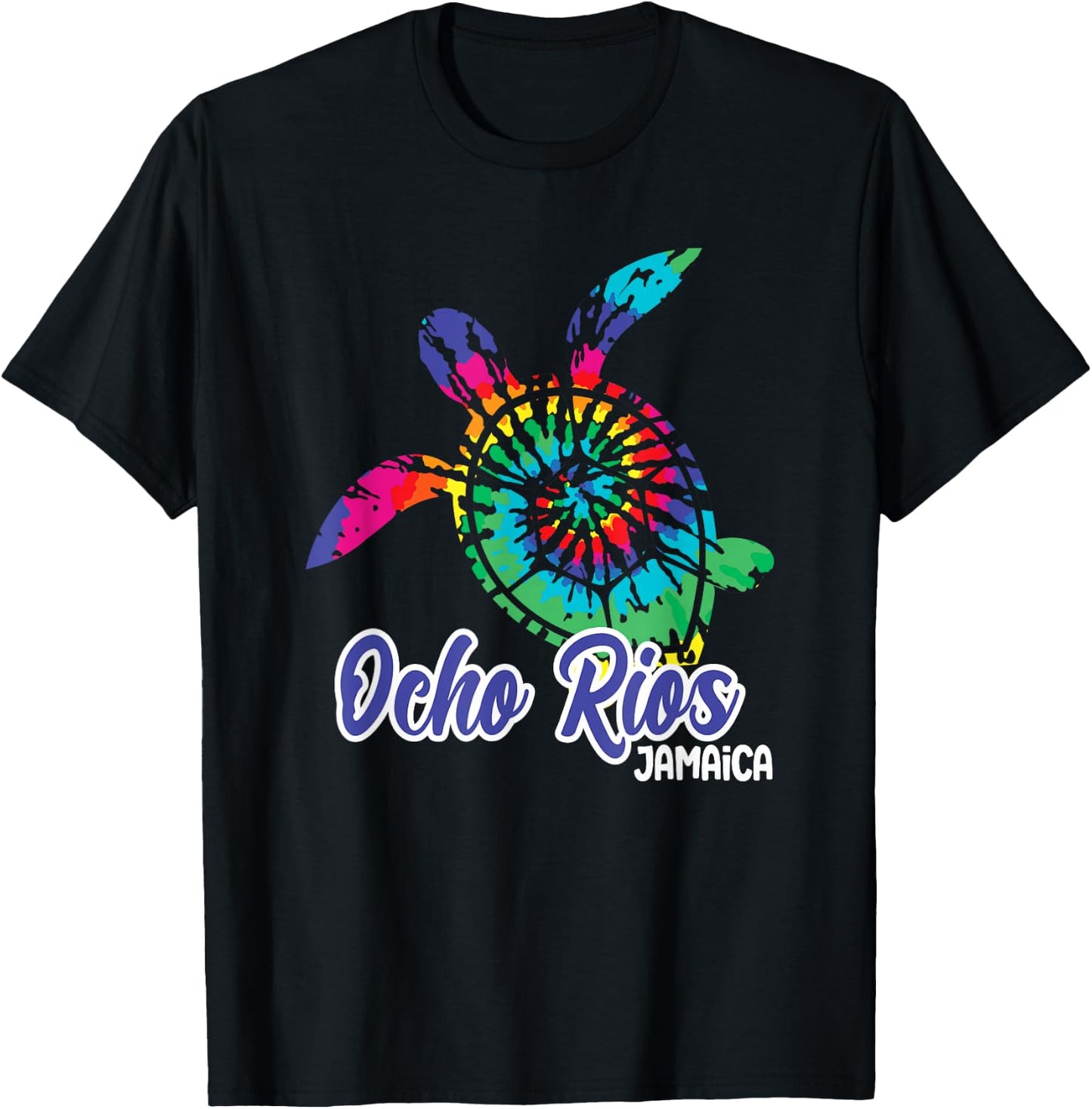 Ocho Rios Souvenirs Jamaica Tie Dye Save Sea Turtle Vacation T-Shirt - T-Shirt | Black