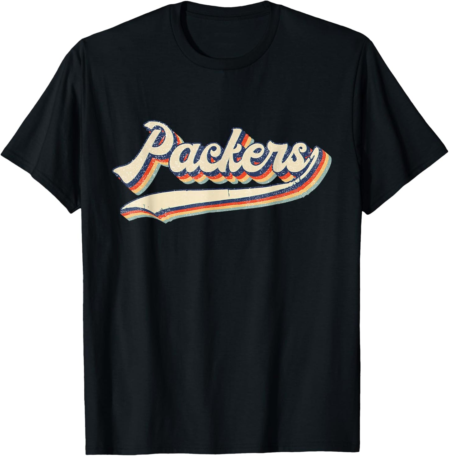 Packers Name Retro Vintage Gift Women Boy Girl T-Shirt - T-Shirt | Black