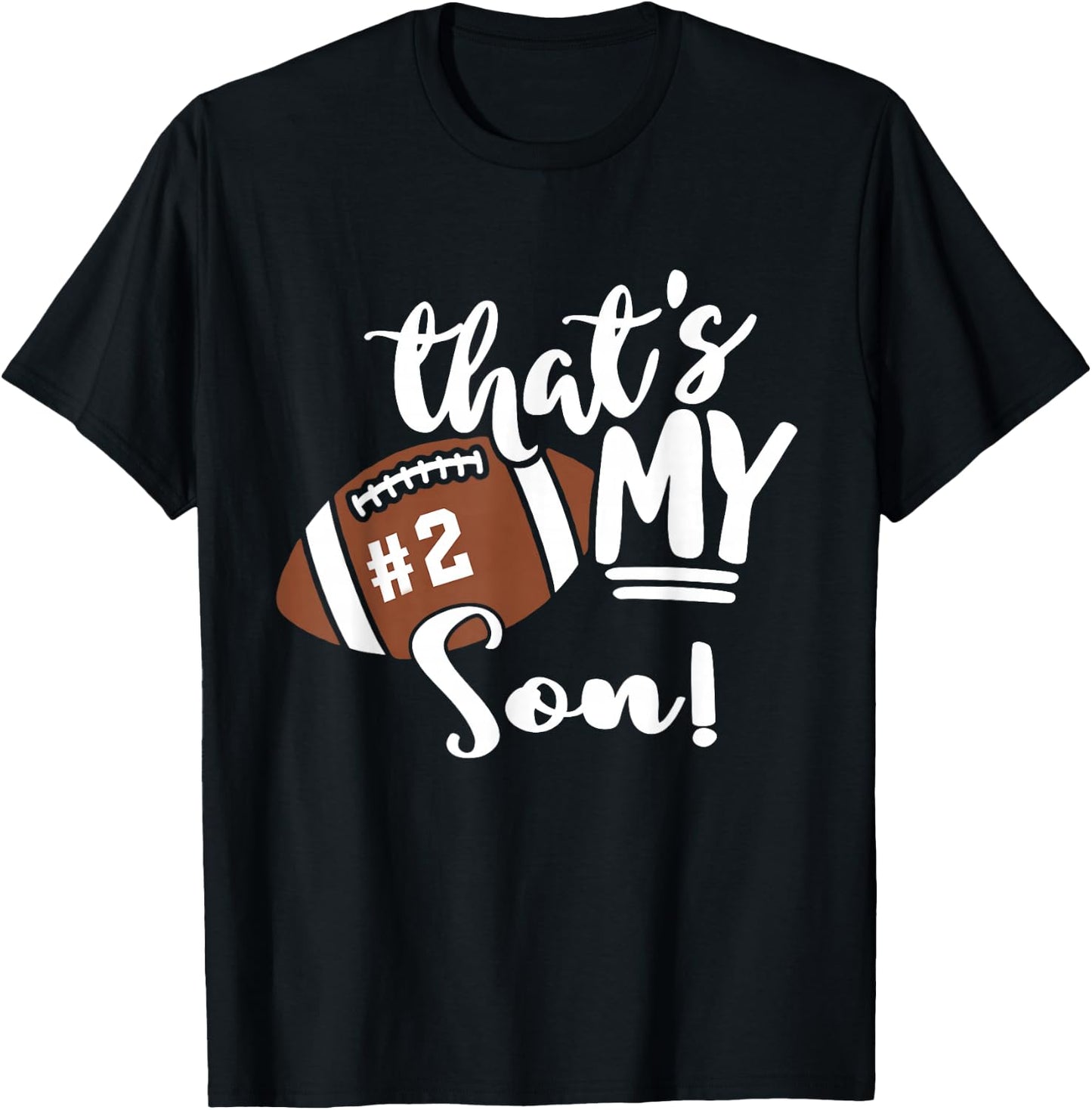 That's My Son Football 2 Jersey Number Vintage Mom Dad T-Shirt - T-Shirt | Black