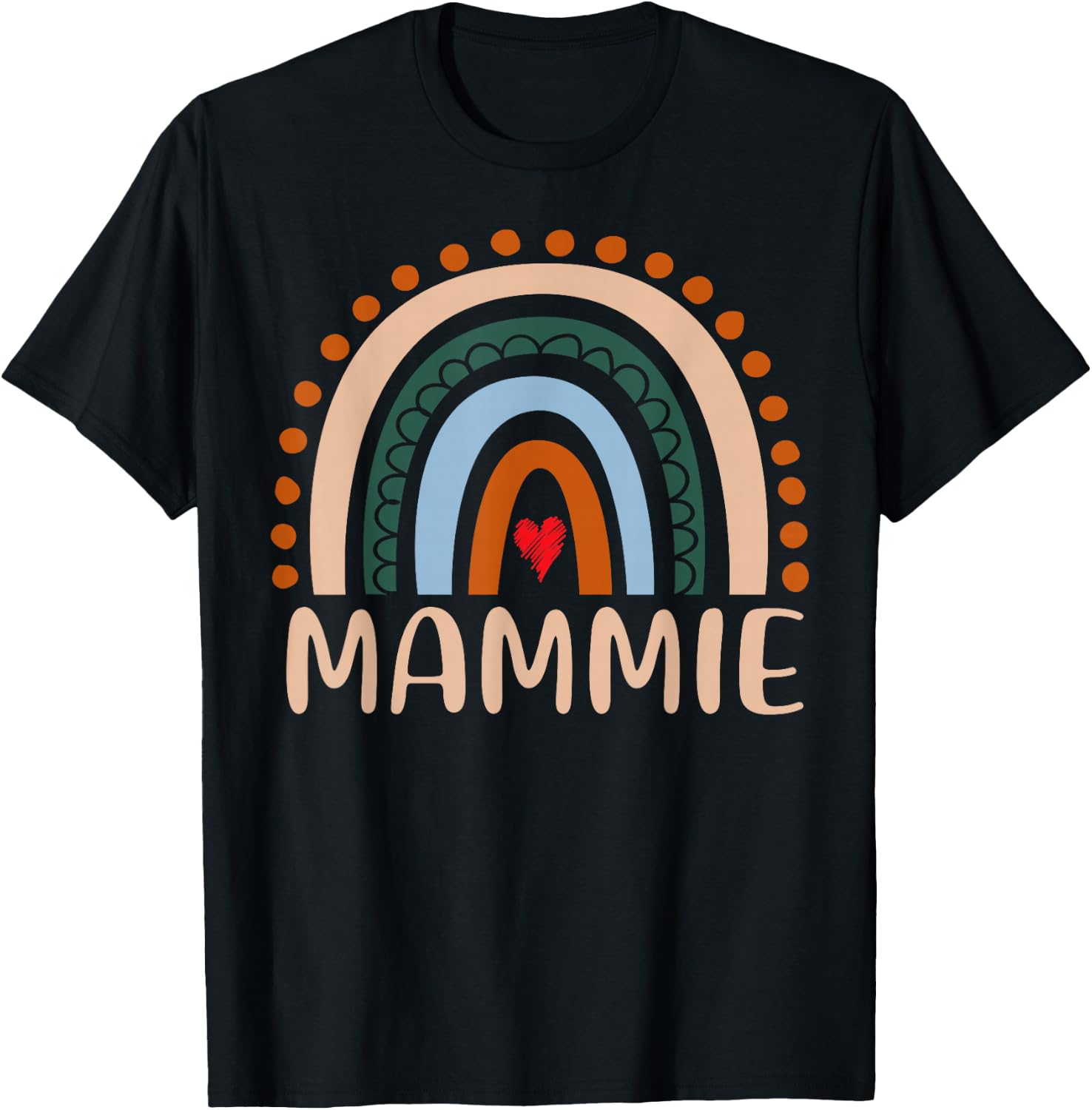 mammie Rainbow Grandma Cute Mothers Day Funny mammie T-Shirt - T-Shirt | Black