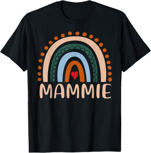 mammie Rainbow Grandma Cute Mothers Day Funny mammie T-Shirt - T-Shirt | Black