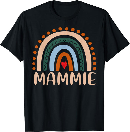 mammie Rainbow Grandma Cute Mothers Day Funny mammie T-Shirt - T-Shirt | Black
