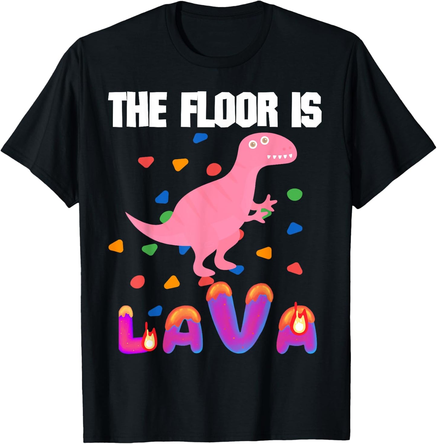 Floor is Lava Volcano Science Teacher Geek Rock Climbers kid T-Shirt - T-Shirt | Black