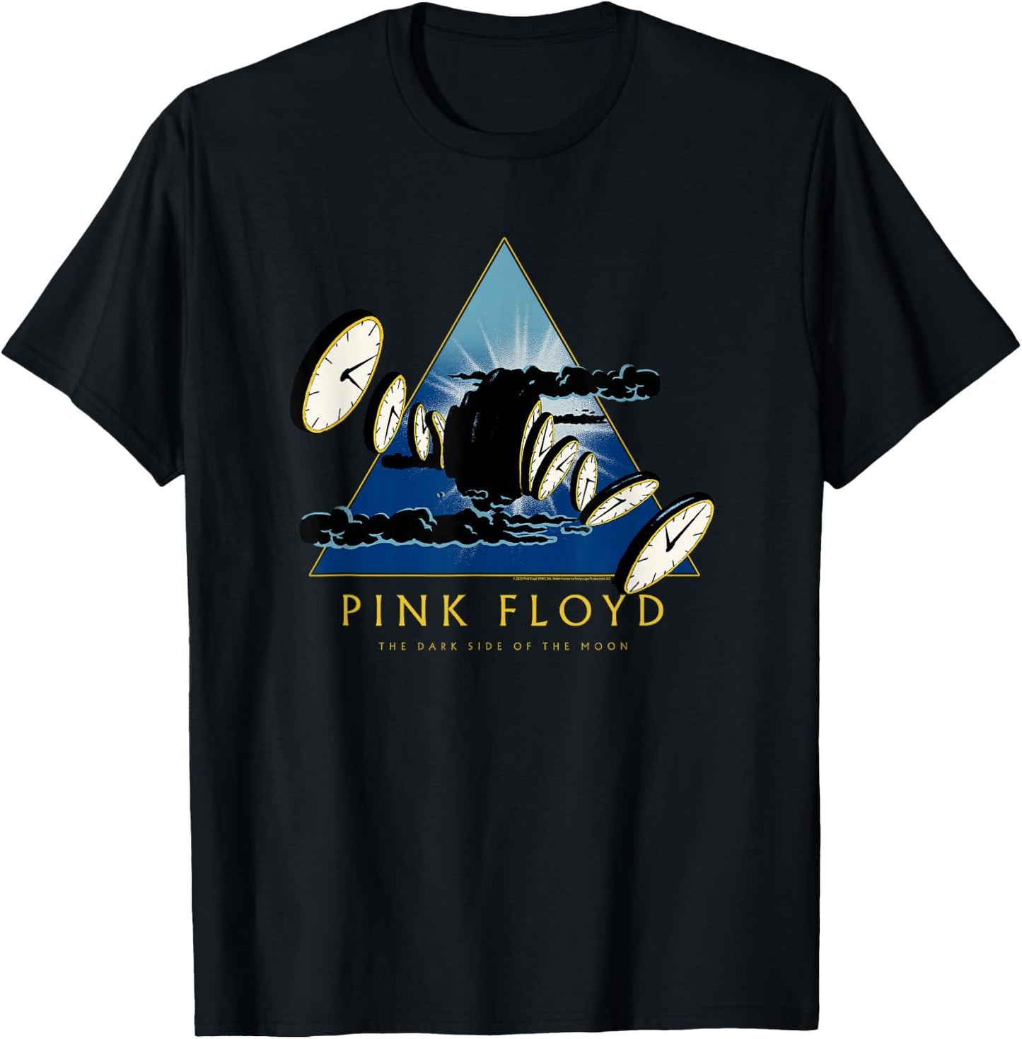 Pink Floyd The Dark Side of The Moon 50th Melting Clocks T-Shirt - T-Shirt | Black