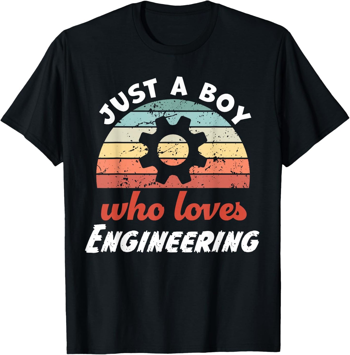 Just A Boy Who Loves Engineering Kids Engineering Boys T-Shirt - T-Shirt | Black