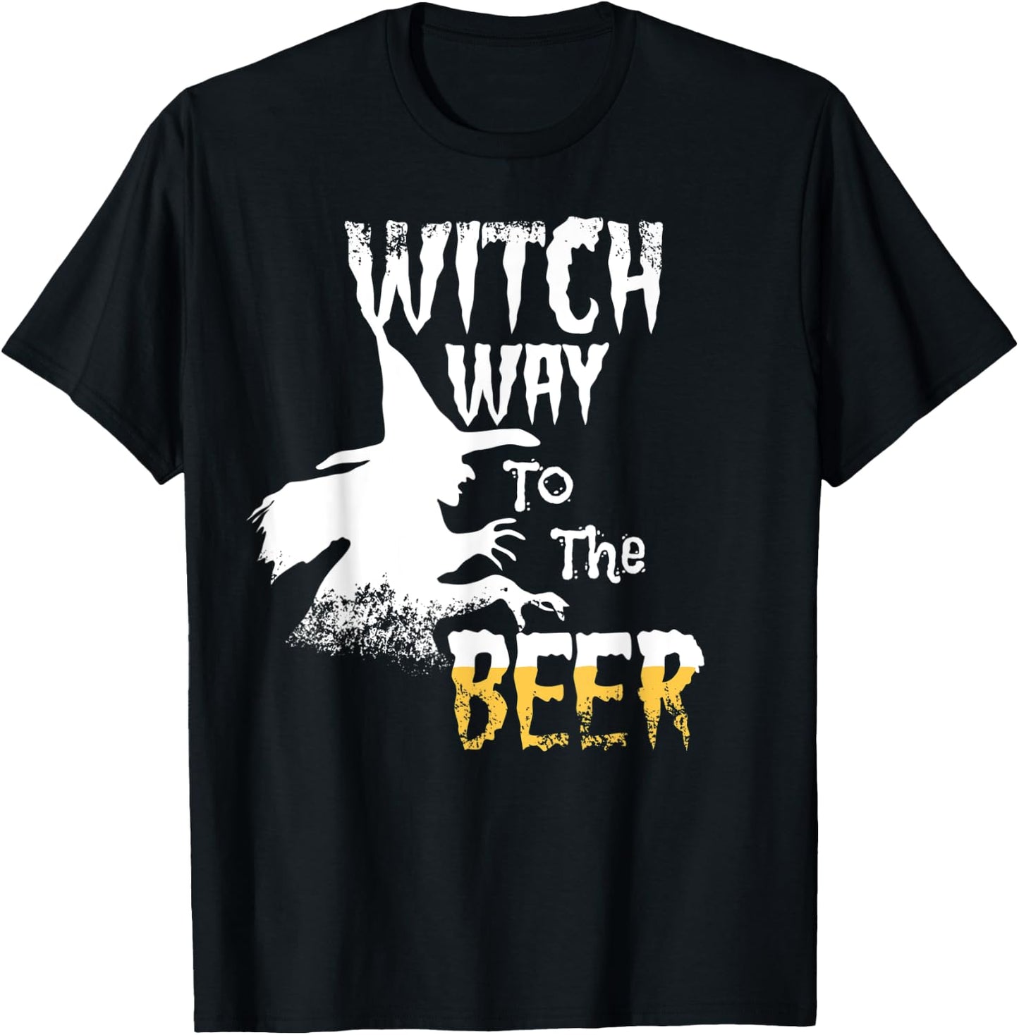 Witch Way To The Beer Funny Halloween Party Costume T-Shirt - T-Shirt | Black