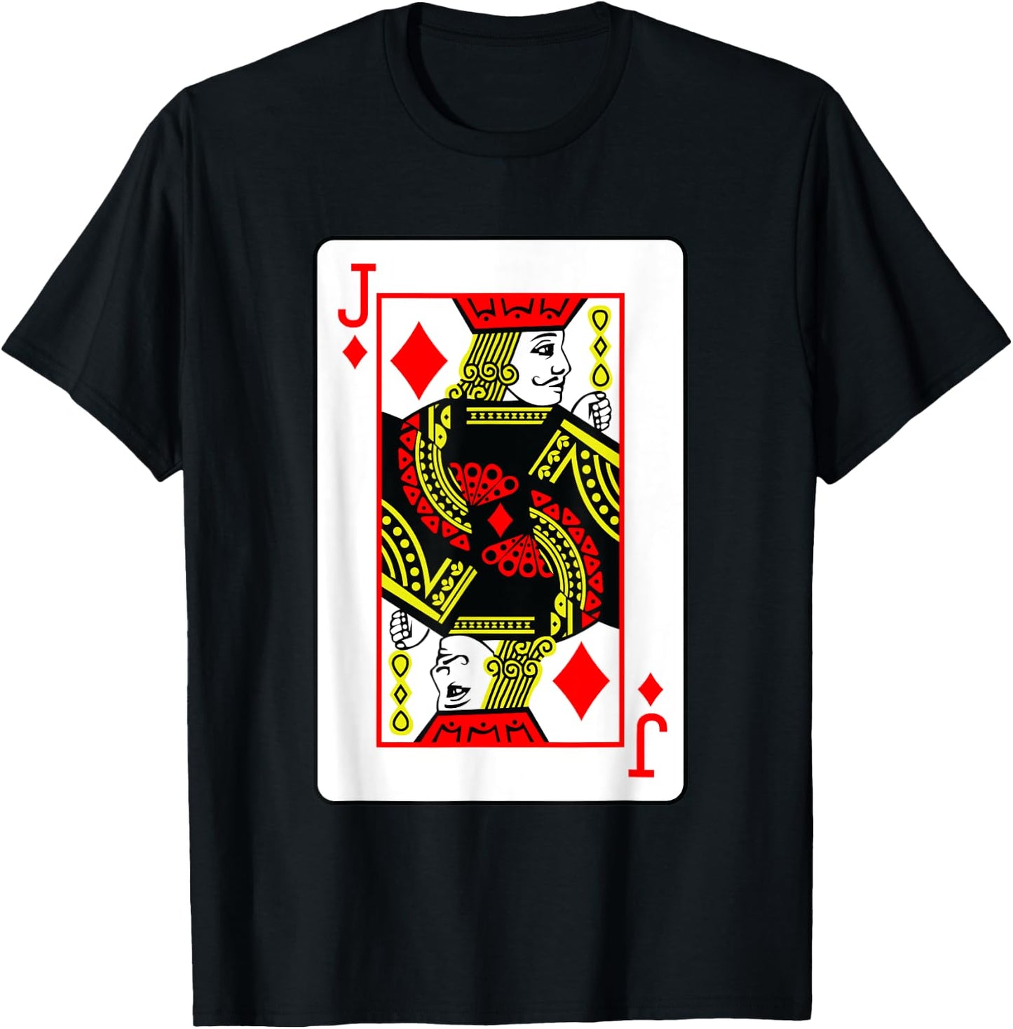 Jack Of Diamonds Poker Card Games Playing Cards Black Jack T-Shirt - T-Shirt | Black