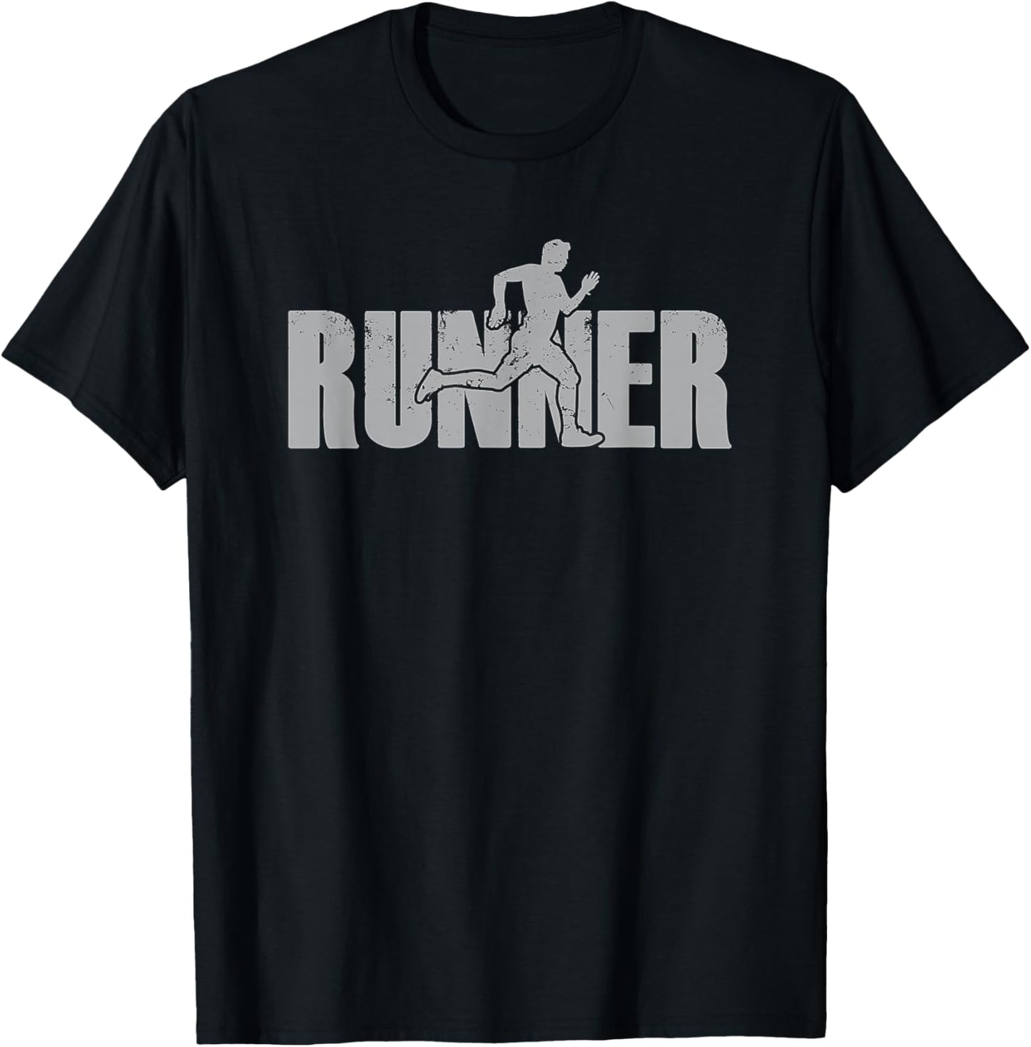 Runner Track & Field Cross Country Marathon Running Graphic T-Shirt - T-Shirt | Black
