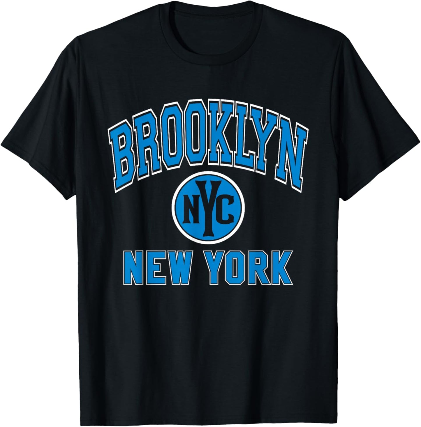 Brooklyn NYC New York Blue Print T-Shirt - T-Shirt | Black