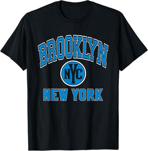 Brooklyn NYC New York Blue Print T-Shirt - T-Shirt | Black