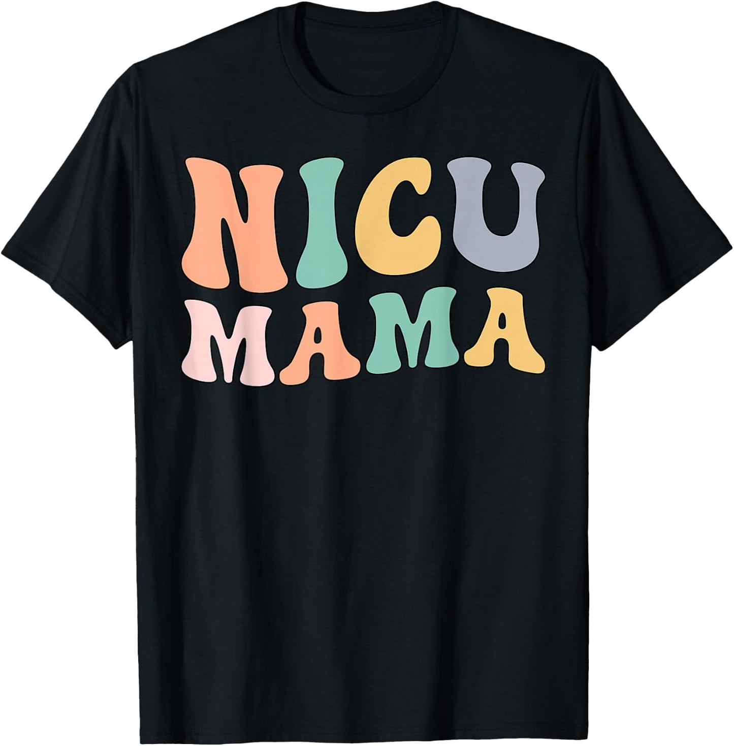 NICU Mama Groovy Mother Of A NICU Warrior T-Shirt - T-Shirt | Black