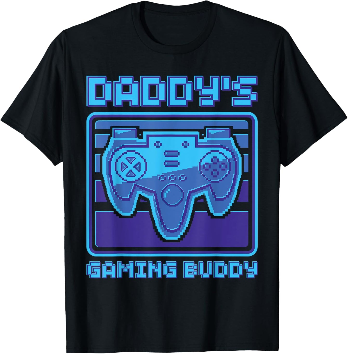 Daddy's Gaming Buddy Gamer Boys Girls Video Game Matching T-Shirt - T-Shirt | Black