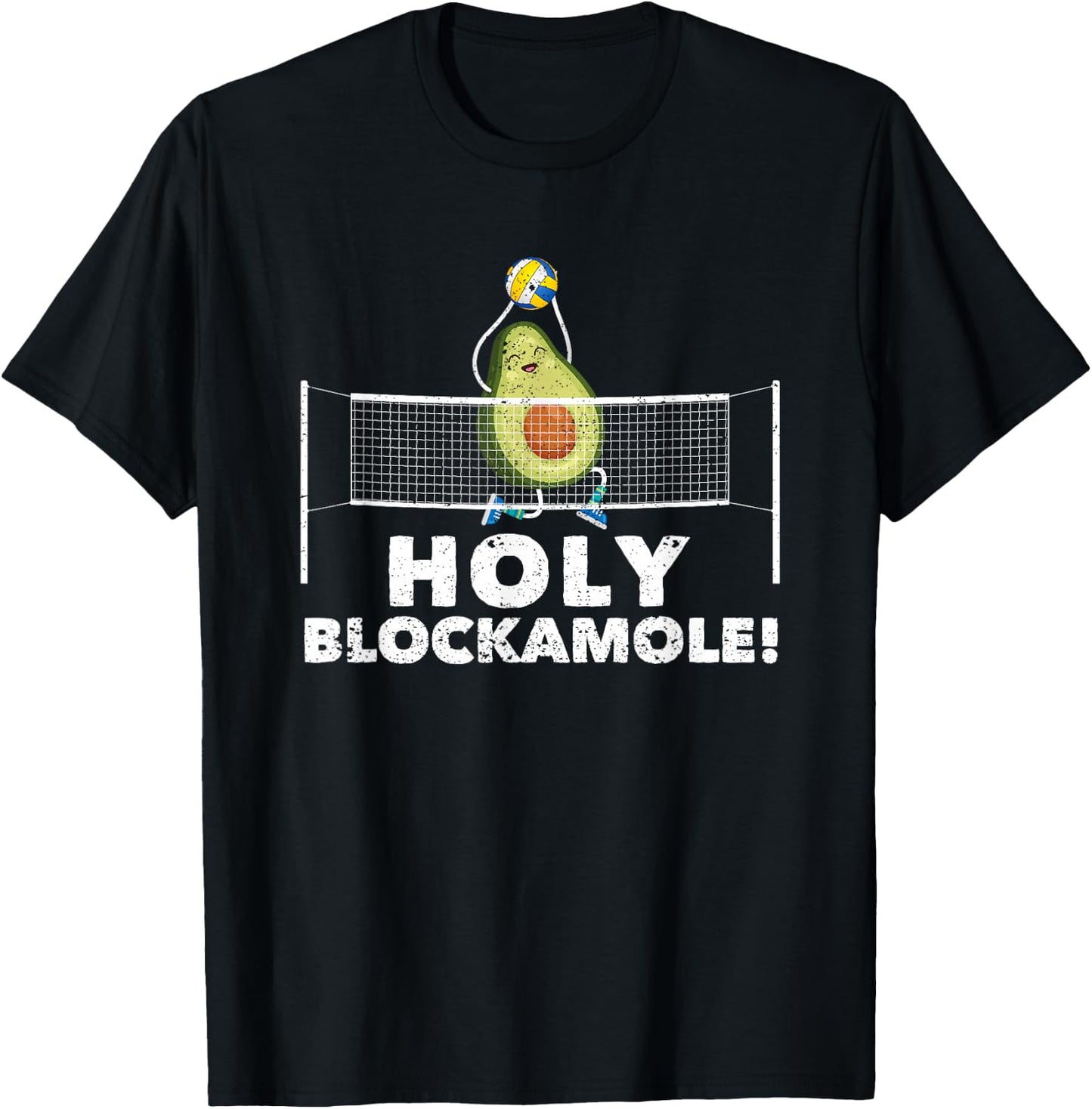 Holy Blockamole Volleyball Funny Sports Coach Player Blocker T-Shirt - T-Shirt | Black