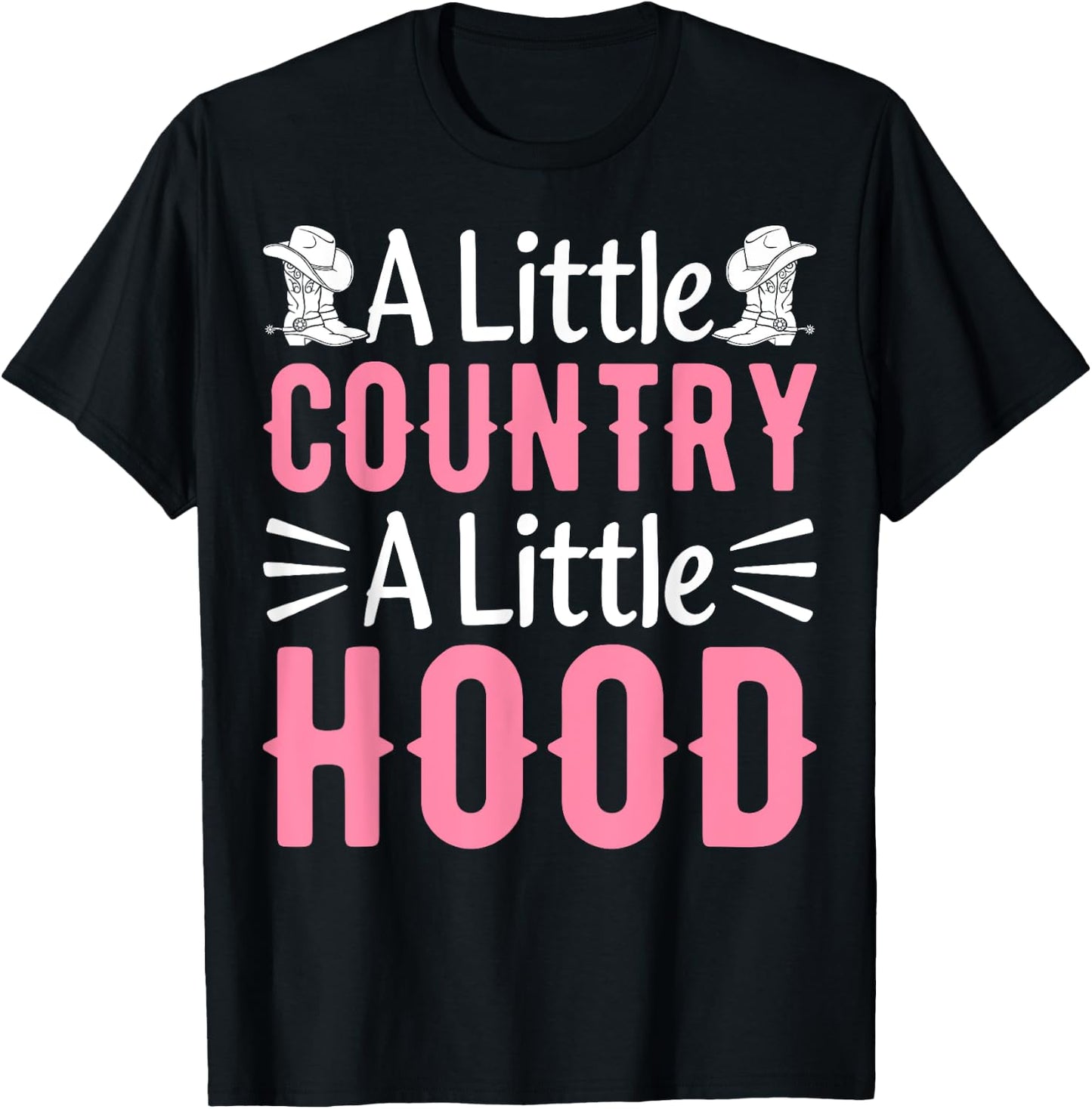 Hip Hop Country Music Concert a Little Country a Little Hood T-Shirt - T-Shirt | Black