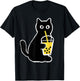 Cat Boba Funny Anime Japanese Bubble Tea Lover T-Shirt - T-Shirt | Black