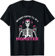 Funny Coffee Lover Mom Skeleton Pink Skull Momster Halloween T-Shirt - T-Shirt | Black