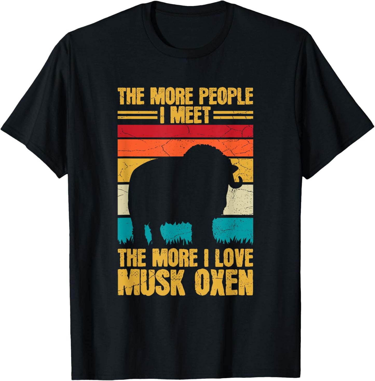 Muskox and Musk Oxen Design for a Musk ox lover T-Shirt - T-Shirt | Black