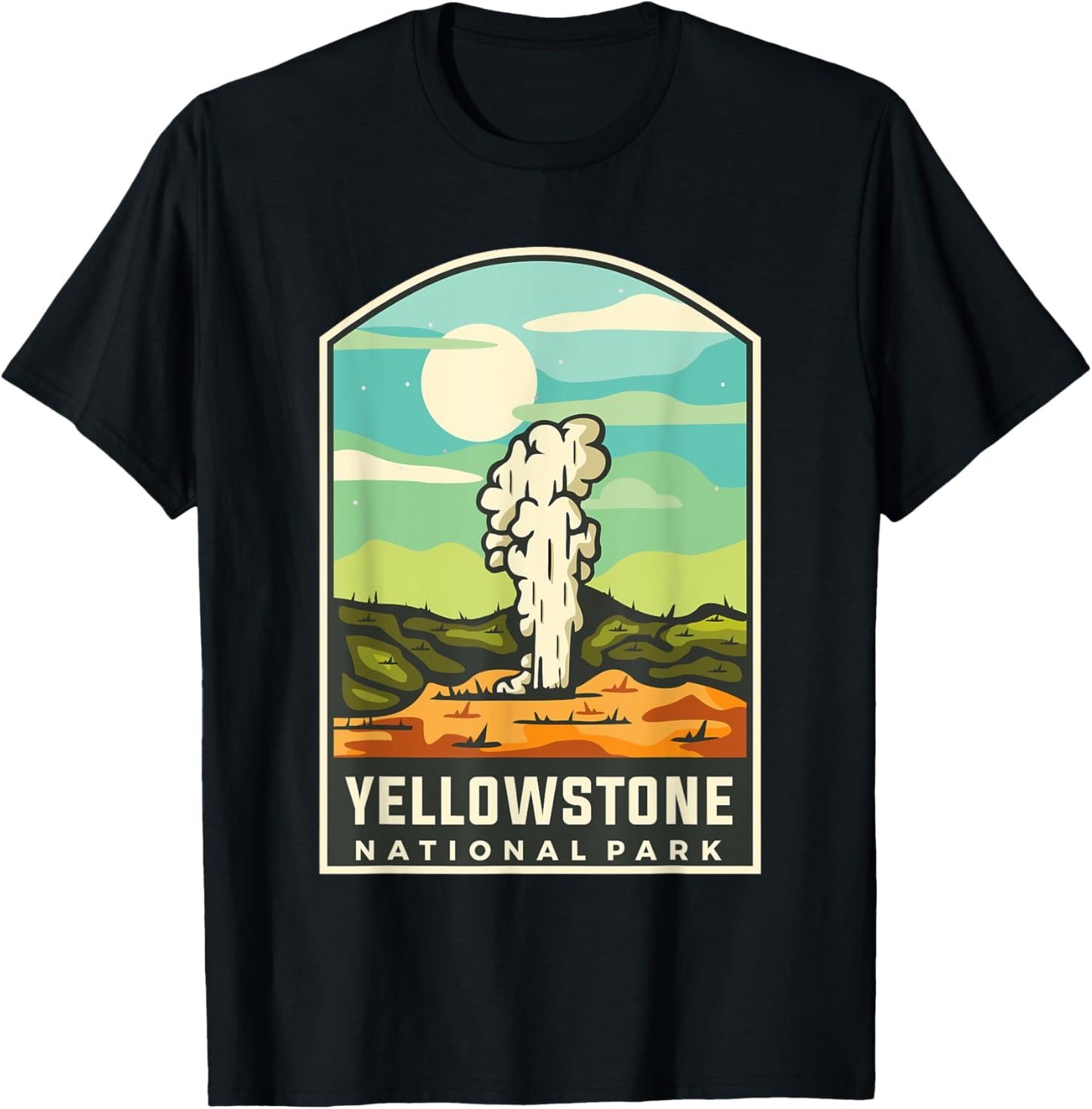 Yellowstone National Park - Throwback Design - Classic T-Shirt - T-Shirt | Black