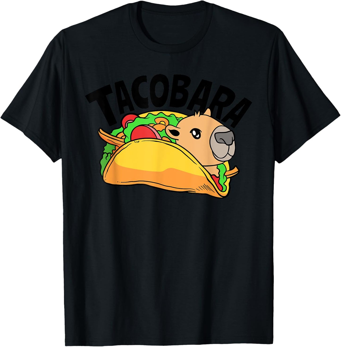 Tacobara Capybaras Rodent Mexico Food Tacos Lover Funny T-Shirt - T-Shirt | Black