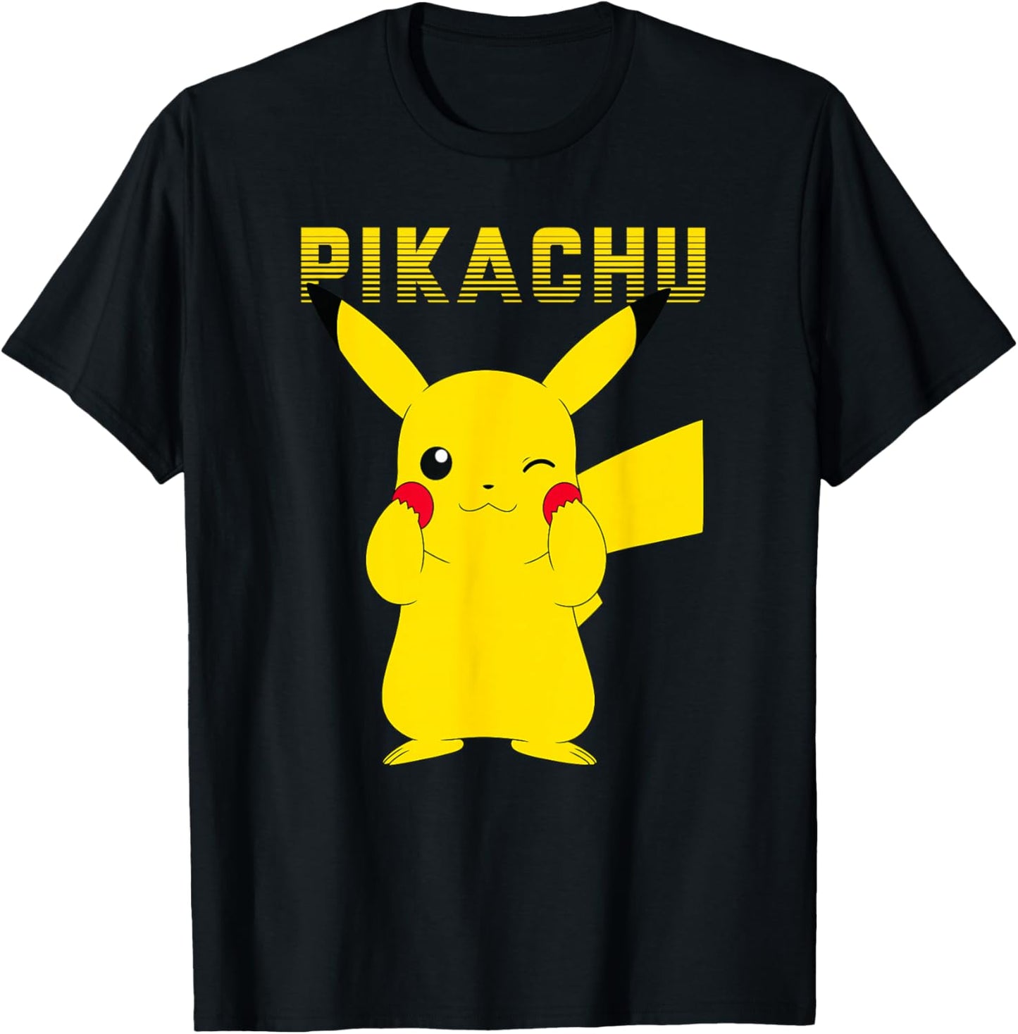 Pokémon Pikachu Adorable Pika Pika Cute Logo T-Shirt - T-Shirt | Black