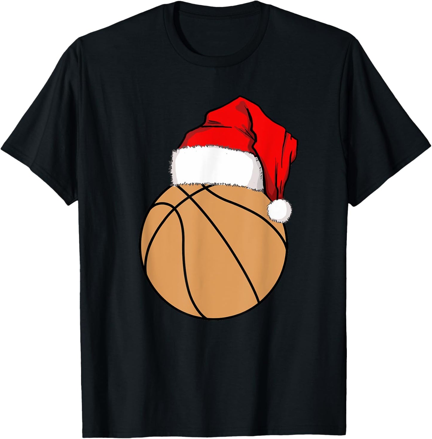 Christmas Basketball Santa T-Shirt - T-Shirt | Black