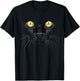 Black Cat Shirt Halloween Spooky Yellow Eyes Cat Women Kids T-Shirt - T-Shirt | Black