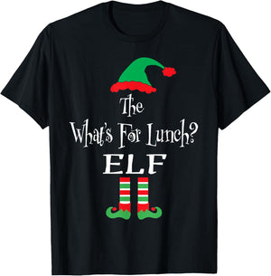 Christmas The What's For Lunch Elf Shirt Matching Family T-Shirt - T-Shirt | Black